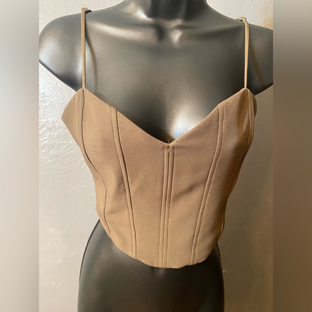 Zara tan corset with boning